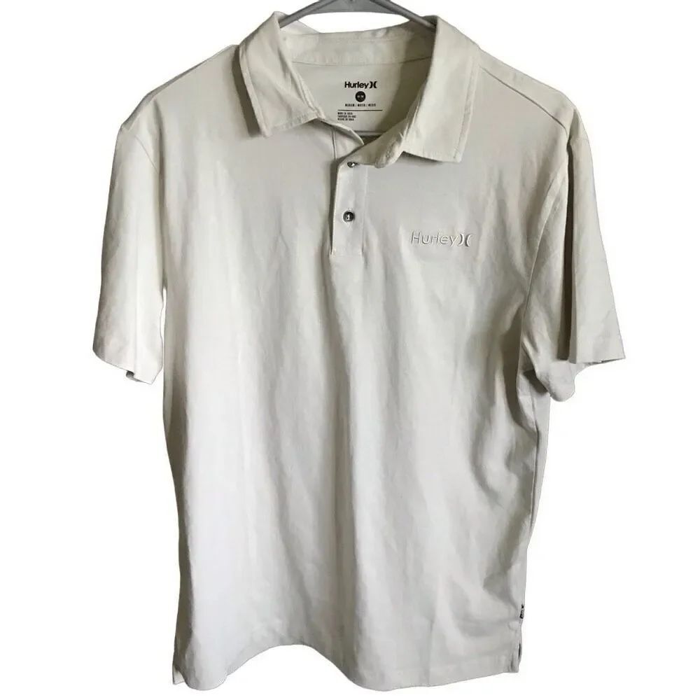 Hurley Golf Polo Golf Shirt Bone Beige Size M New with tags short sleeve